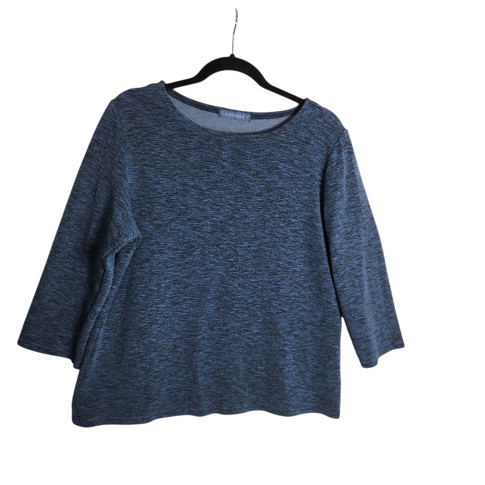 Cut Loose Blue Space Dye Knit 3/4 Sleeve Top 6545060 Size Large Made in USA